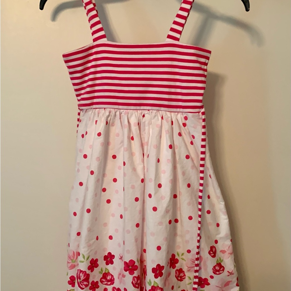 Dollie & Me Pink and White Sleeveless Sundress